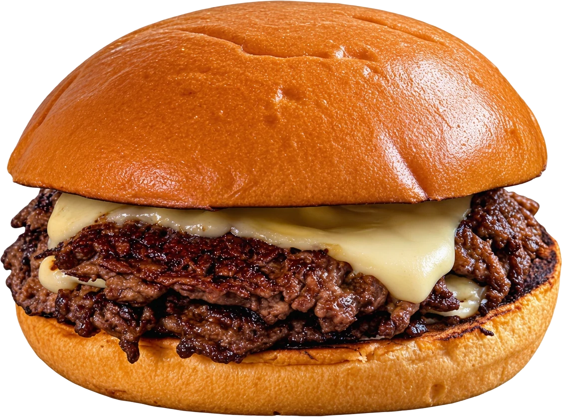 Smash Burger — burger cu două bucăți de carne și cheddar